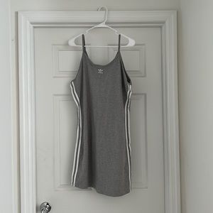 Gray with white stripe Adidas tank dress. Size XL